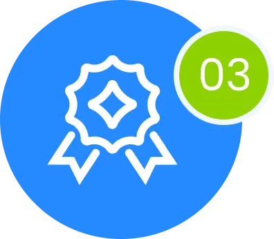 Present: Icon symbolizing the presentation of research options.
