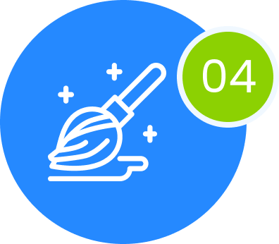 Approve: Icon of a cleaning brush, showing approval assistance.